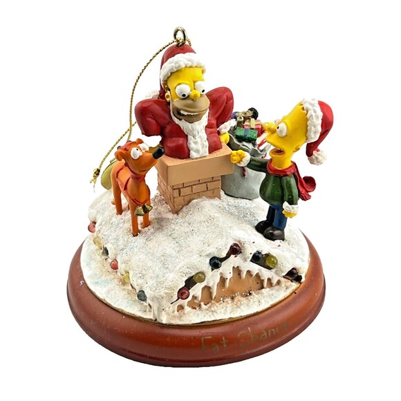 SIMPSONS Bradford Christmas Tree Ornament Illuminated “Fat Chance” Santa Homer - Picture 1 of 7